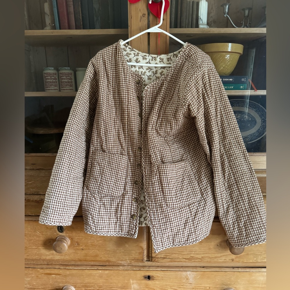 Little cottonwood reversible organic cotton quilted coat